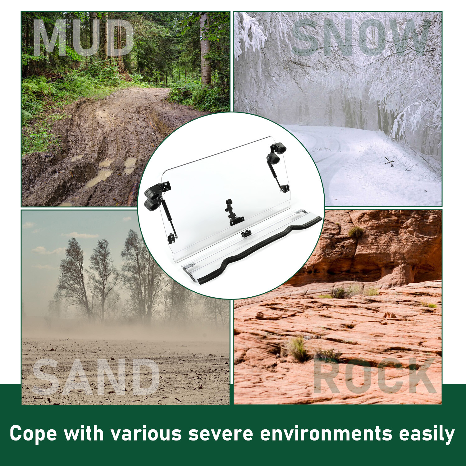 For 14-18 Polaris RZR 900/ XP 1000/ XP 4 1000 Scratch Resistant Flip Windshield