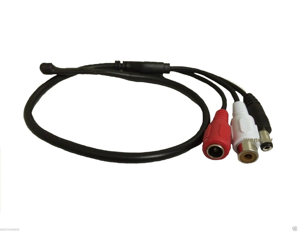 Microphone for SECURITY CCTV Camera w/ 12" Audio Cable