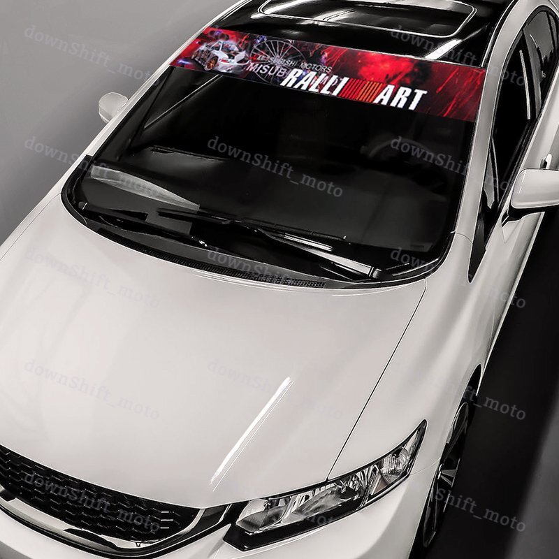 Front Window Windshield Vinyl Banner Decal Sticker For Mitsubishi EVO RALLIART