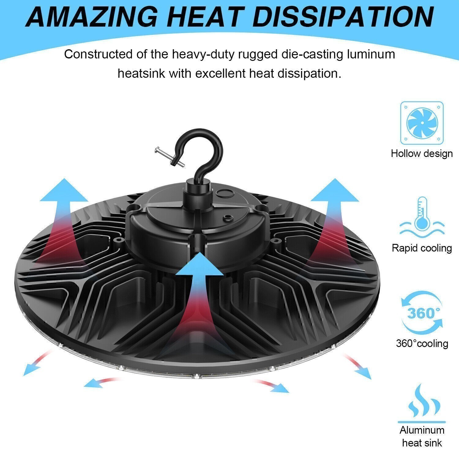 10 X 300W UFO LED High Bay Light Warehouse Factory Industrial Lamp 43500LM 5000K