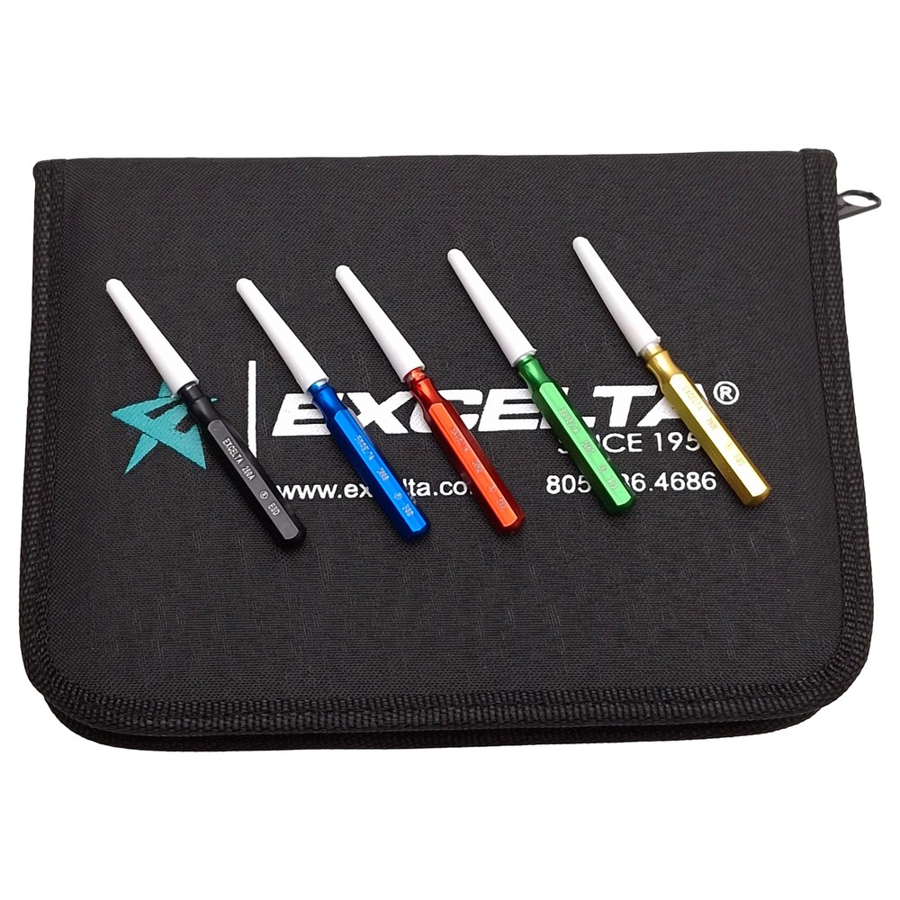 Excelta 260K-ESD Static Dissipative Mini Spatula Set, Aluminum Handle, AISI 1075