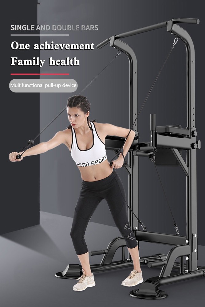 Pull-Up Bars & Squat Bar Power Tower Dip Stands Strength Training for Home Gym
