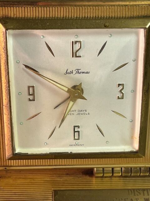 Vintage Seth Thomas Clock Alarm- Thermometer- Barometer- #L35
