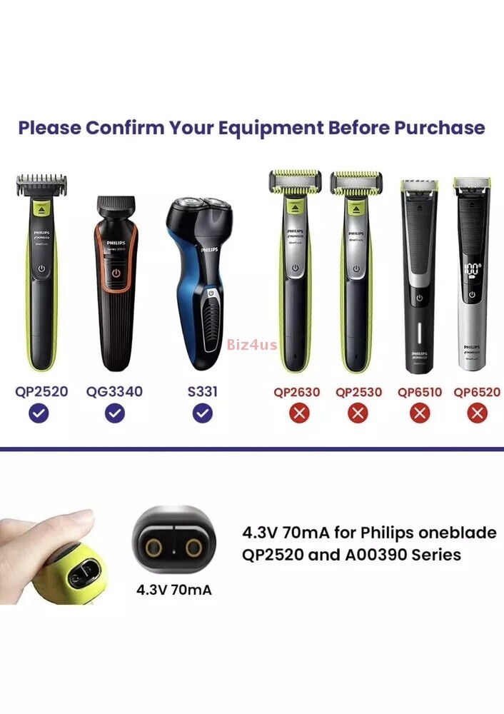 4.3V For Philips Norelco Trimmer Replacement Charger Power Cord Adapter A00390