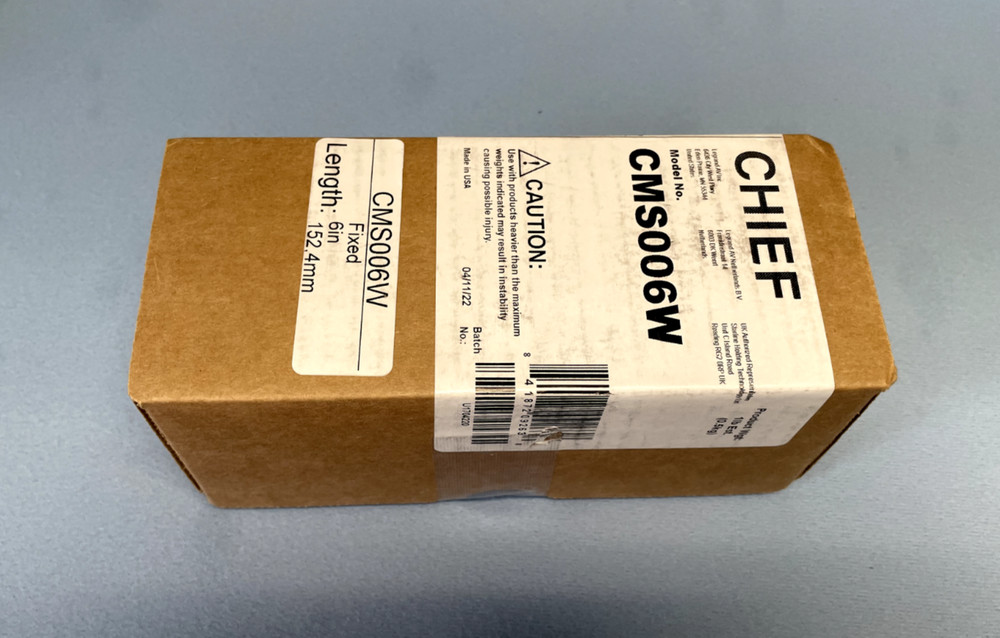 Chief CMS-006W 6" Speed-Connect Fixed Extension Column (White)