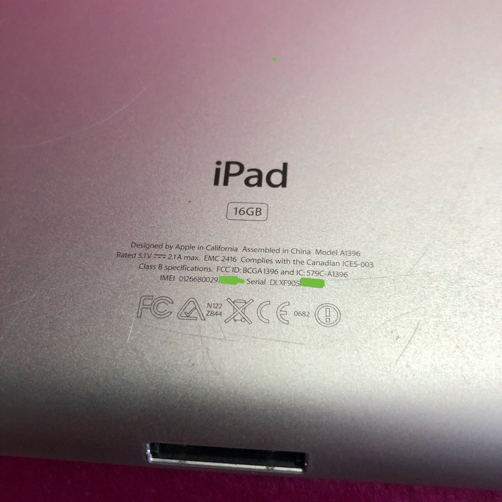 iPad Model A1396 LOCKED/DISABLED 16GB
