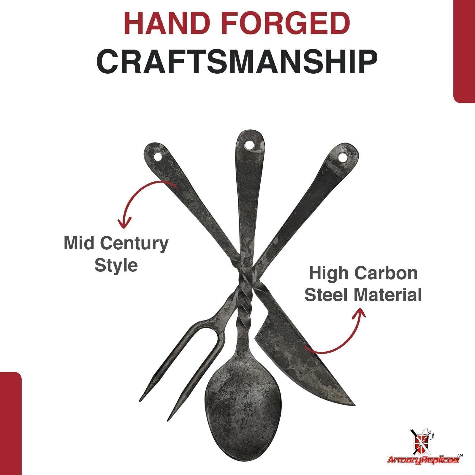 Forged Blacksmith Medieval Dining Hall Eating Kitchen Renaissance Utensils