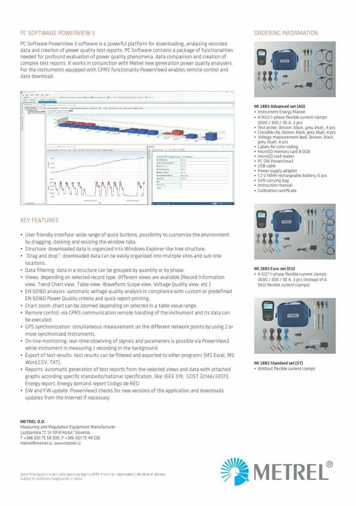 Metrel MI 2883 Energy Master Power Quality Analyzer PQA Advanced Set
