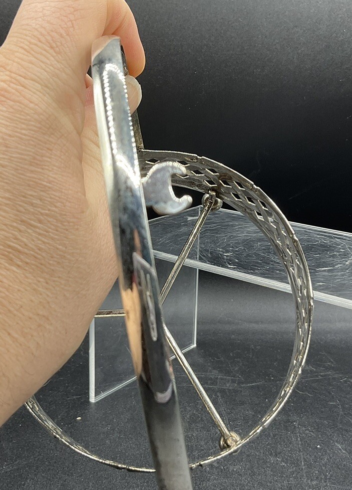 VINTAGE SILVER PLATE BOWL HOLDER WITH UTENSIL HOLDER