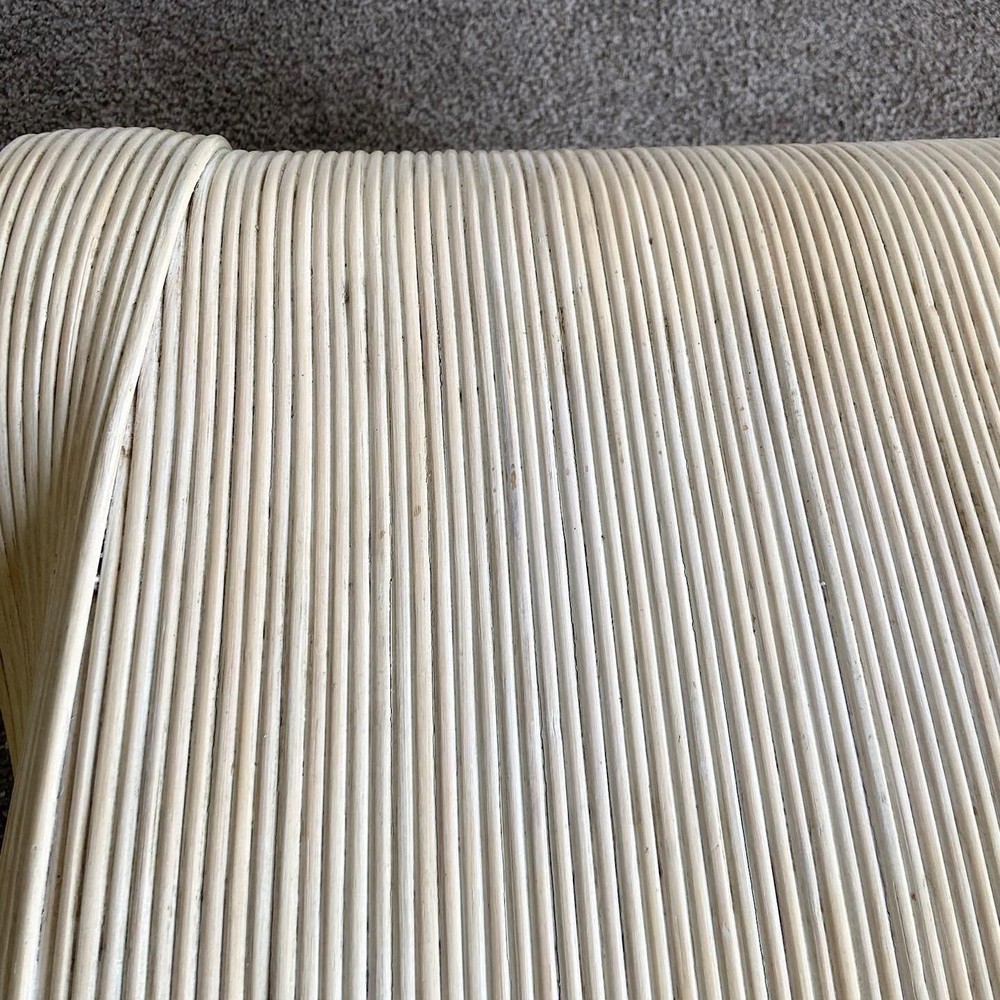 Boho Chic Wavy Ribbon Pencil Reed Side Tables - a Pair