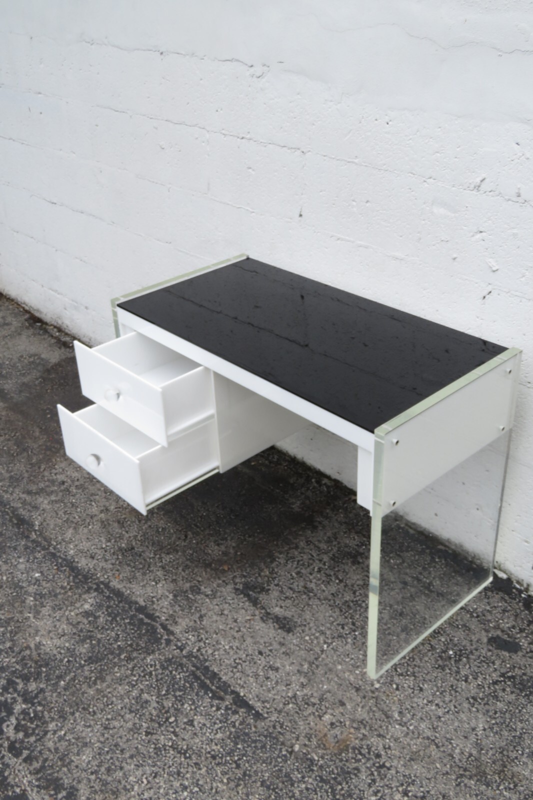 Hollywood Regency Lucite Vanity Makeup Table Desk and Stool 5475