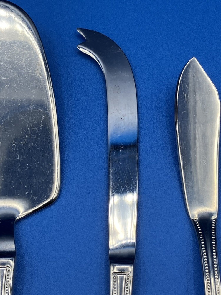 4 Pcs RSVP Beaded Serving Set Flatware cake knife cheese gravy Stainless