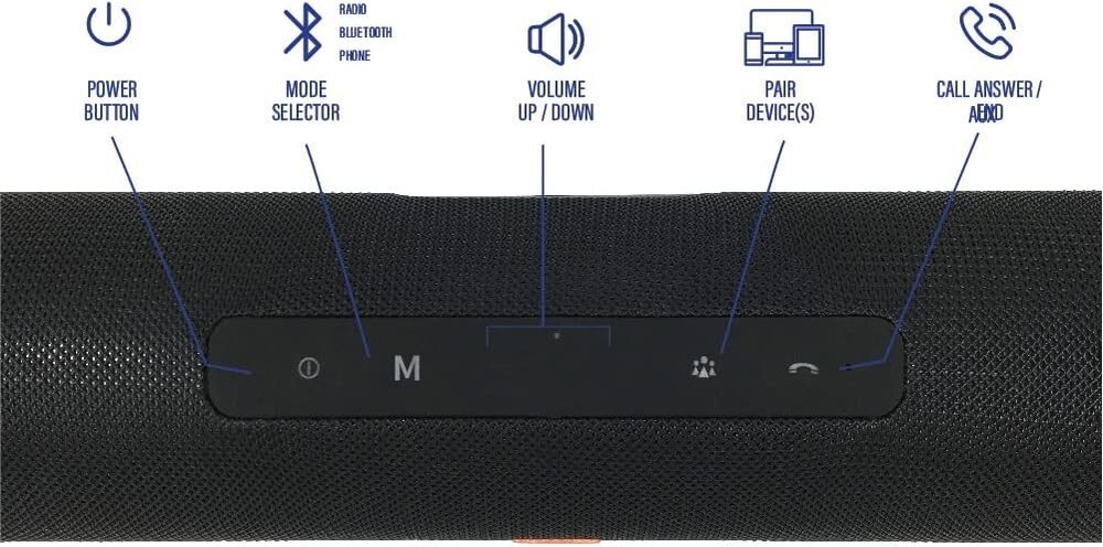 Tech 2 Tube Wireless Bluetooth Black Speaker NIB Party Mode 5+ Hours