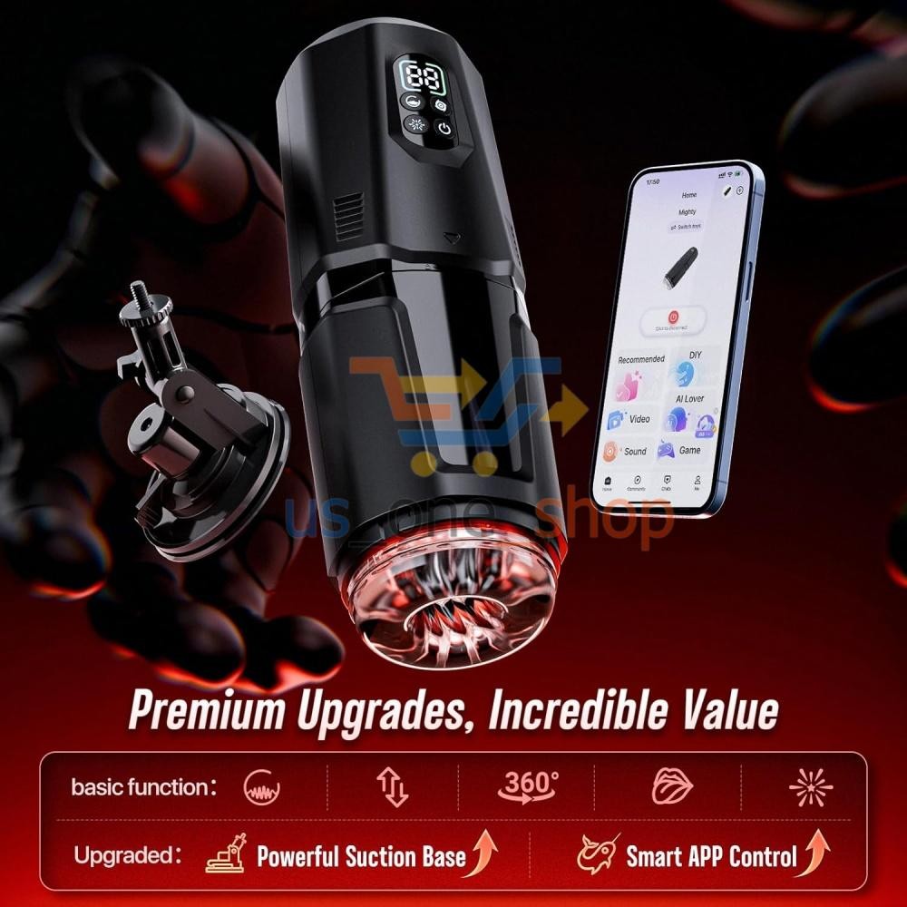 Male Masturbaters Automatic HandsFree Rotating Cup Thrusting Stroker Lubricants