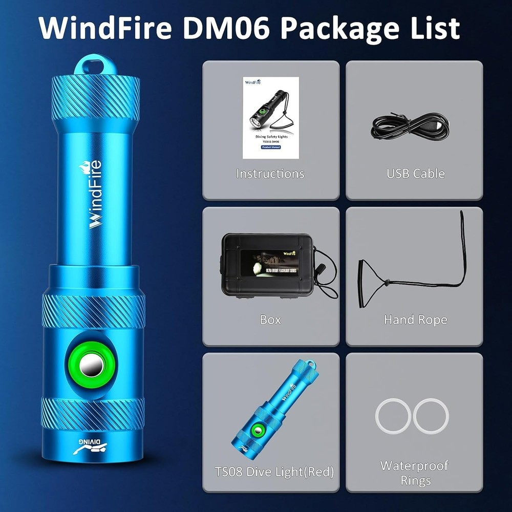 Scuba Diving Light – Super Bright Diving Flashlight with 3 Modes & Power