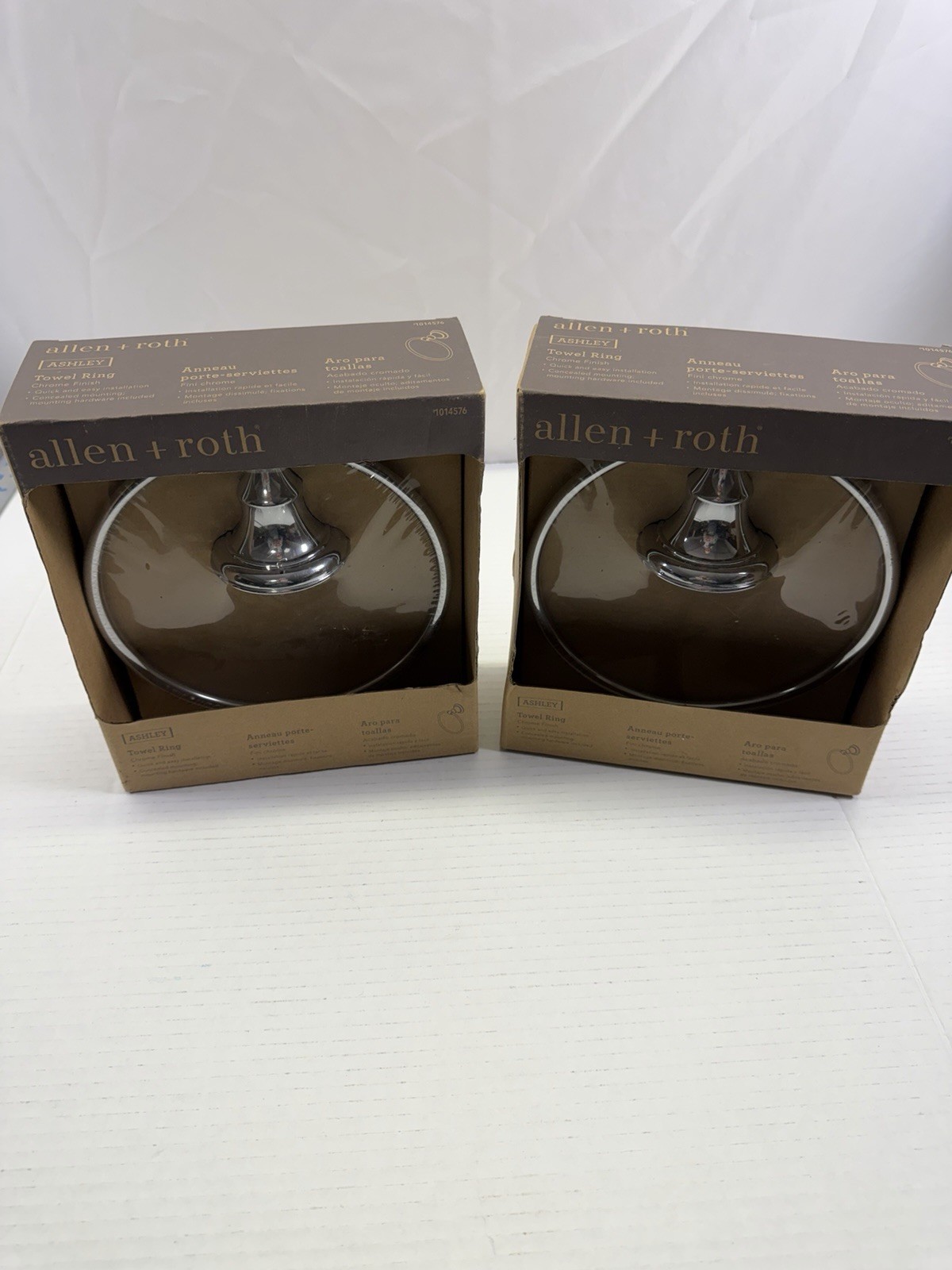 Set of 2 allen + roth Ashley Towel Ring - Chrome Finish - New Sealed in box