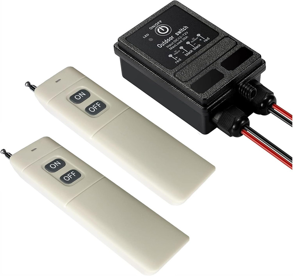DC12V Remote Control Switch,9400Ft Long Range,Dc12V/24V/48V/72V,Ip65 Waterproof