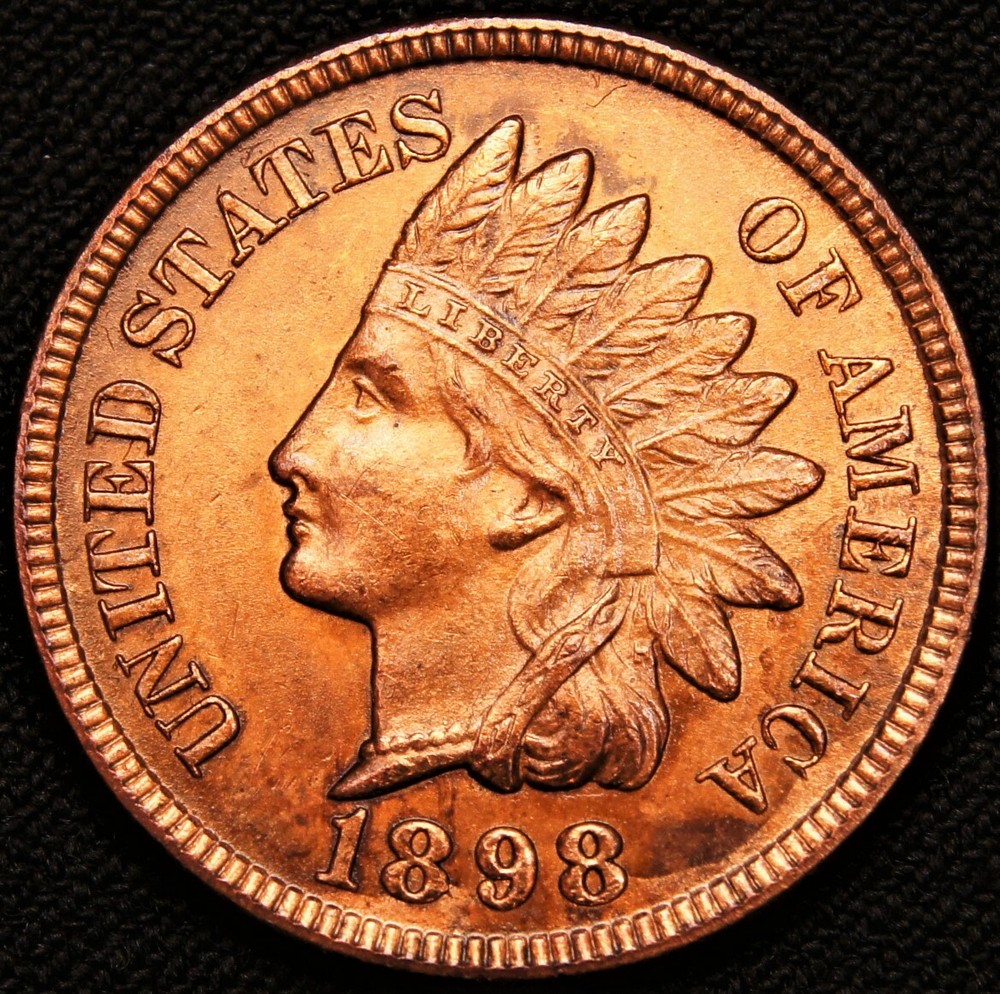 1898 Indian Head Cent MS+++ R/B