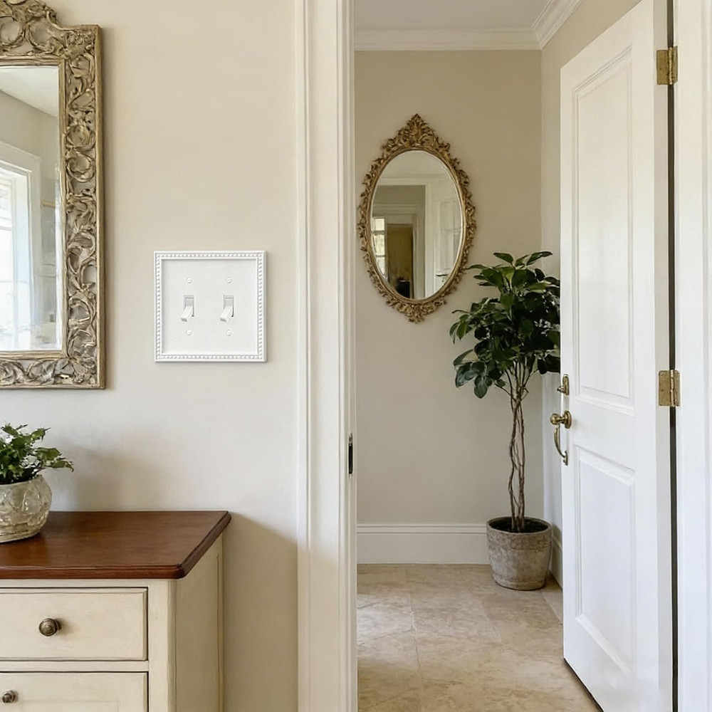 EFTV 10 Pack Mid-Size Toggle Light Switch Wall Plates 2-Gang Switch Electrical C