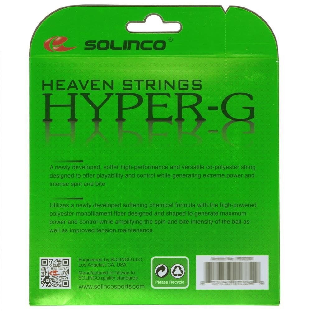 Solinco Hyper G Soft 16L Tennis String Green 40ft for Explosive Topspin
