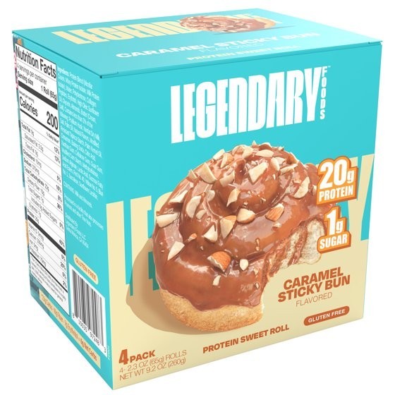 Legendary Foods-Protein Sweet Roll-Caramel Sticky Bun 9.2oz/ 4ct