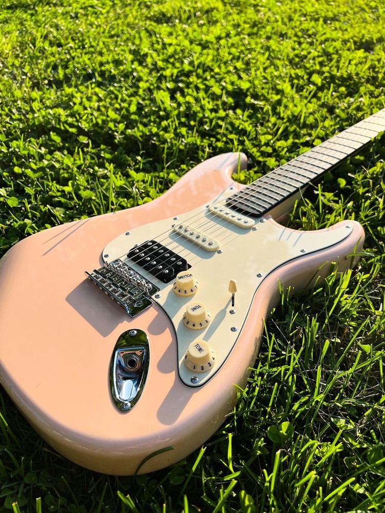 Donner Blossom Pink Electric Guitar DST-200 Single Coil Split Solid Body Kit