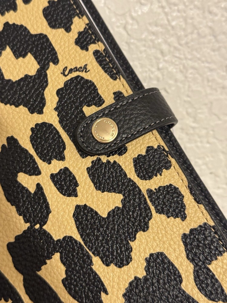 NWT Coach Notebook With Leopard Print In Gold/Leopard Fast Shipping