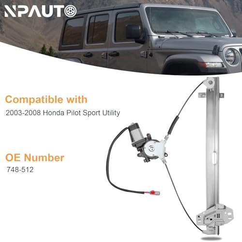 Rear Driver Side Power Window Regulator with Motor Assembly Replacement for