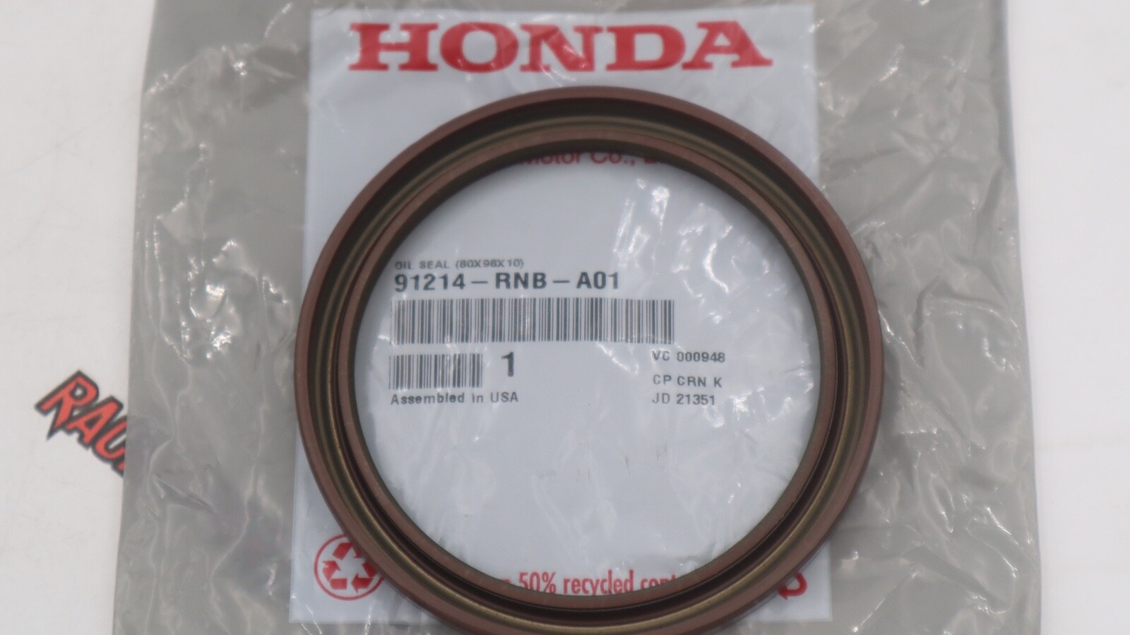 OEM HONDA RSX K20 TYPE S CIVIC SI TSX ACCORD CR-V CRANKSHAFT REAR MAIN SEAL RNB