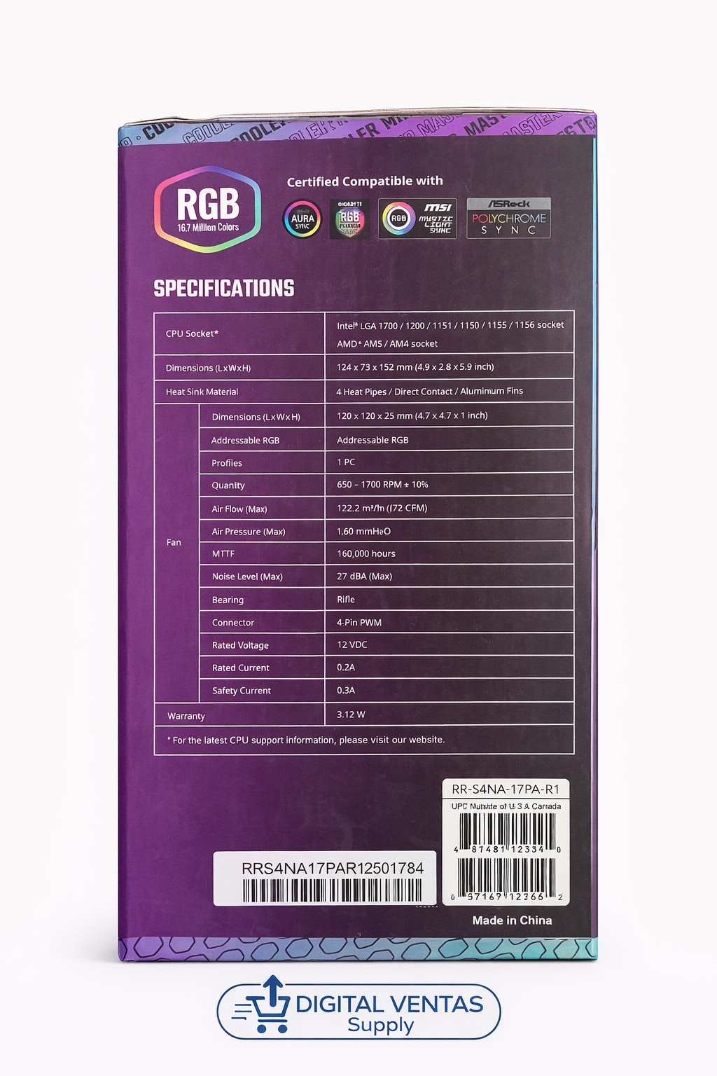 Cooler Master Hyper 212 Spectrum V3 ARGB CPU Air Cooler (120mm Fan)