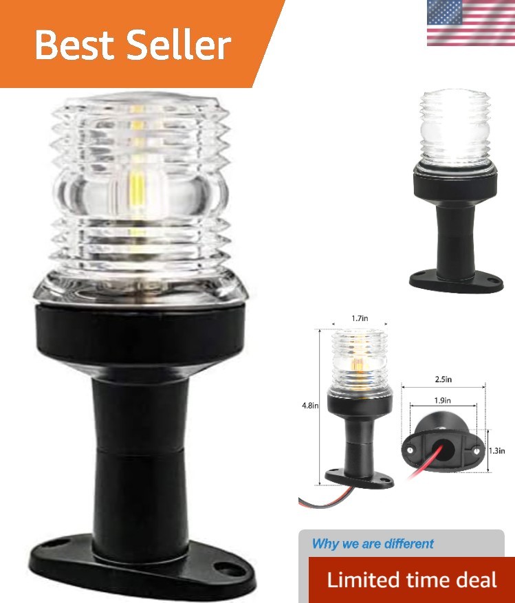 Fixed Mount LED Navigation Light - 10-24 VDC, Ideal for Safe Night Boating