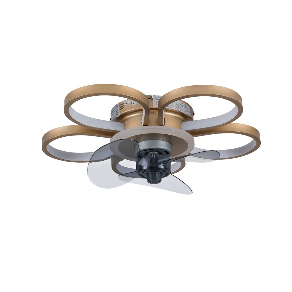 Ceiling Fan Light Flower Shape Gold Ceiling Fan Light LED W/ Remote Control
