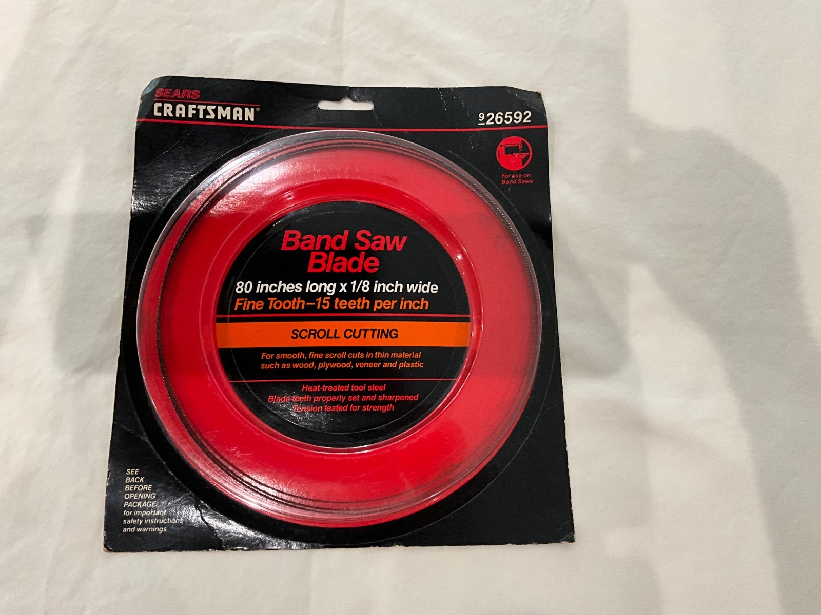Craftsman 80” Band Saw Blade 926592 - 1/8 inch wide 15 teeth per inch, NOS