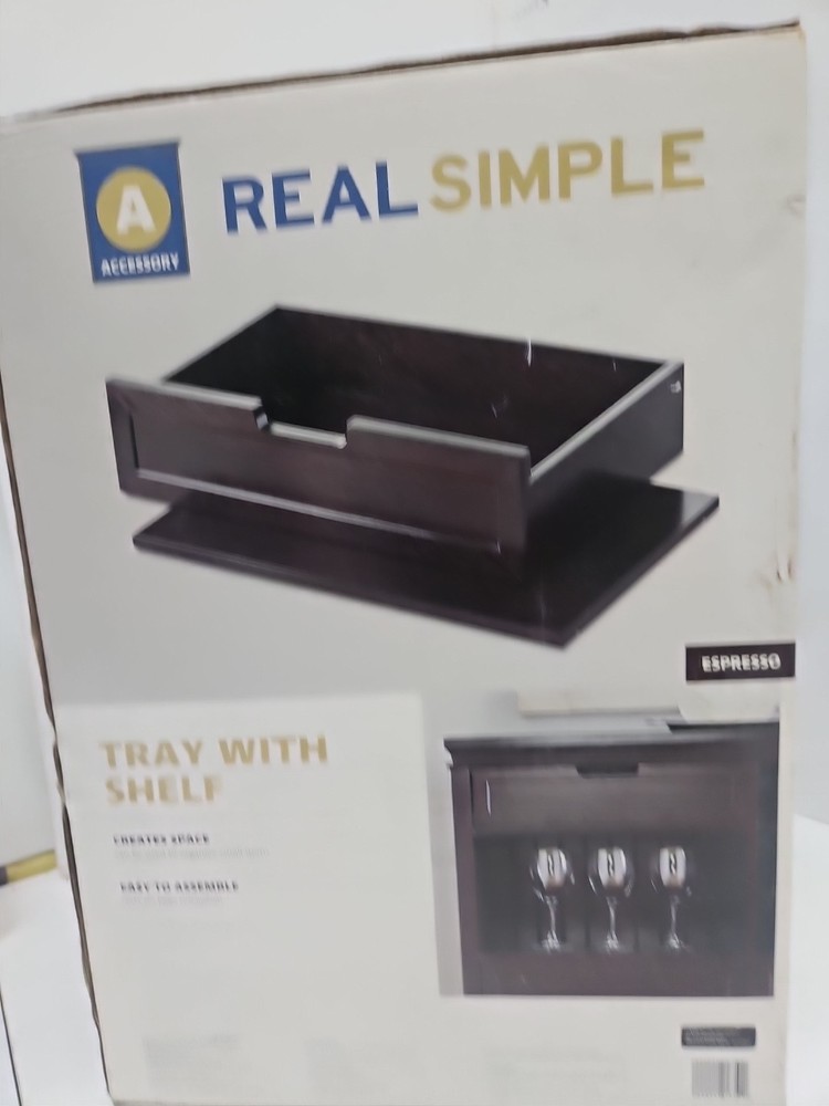 Real Simple Wooden  Tray With Shelf
