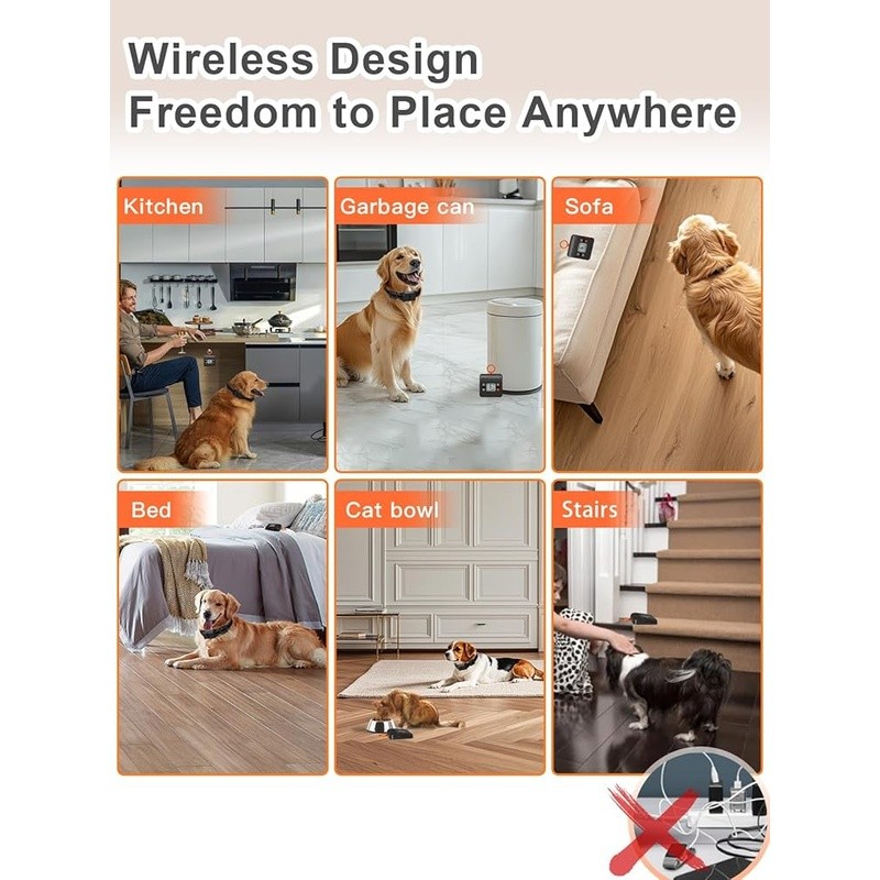 Wireless Pet Barrier Transmitter Adjustable Range Rechargeable Training Device