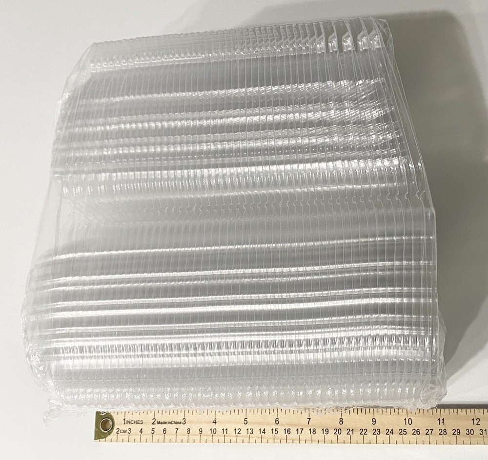 Take-Out Containers Clear Hinged Clam Shell Boxes (50 Pack) 5"x 5"x 3. New