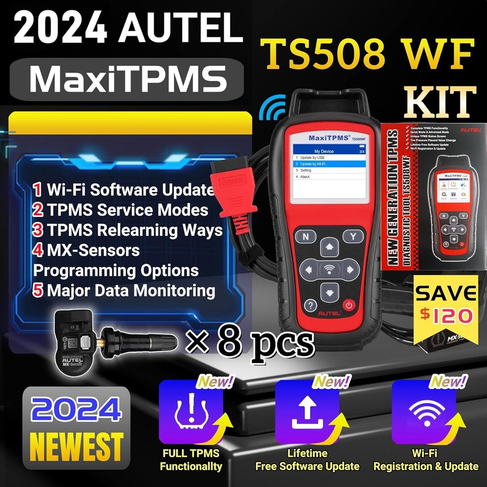 Autel MaxiTPMS TS508WF TPMS Relearn TPMS Sensors Activate Reset Programming Tool