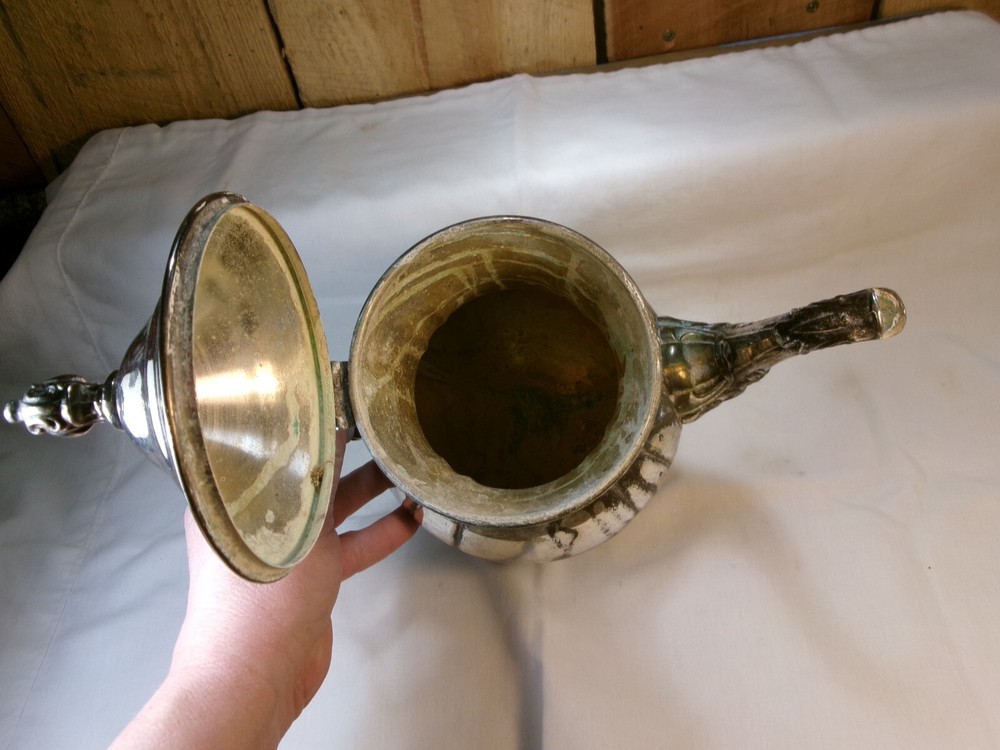 Antique Towle Ornate Silverplated Teapot with Hinged Lid