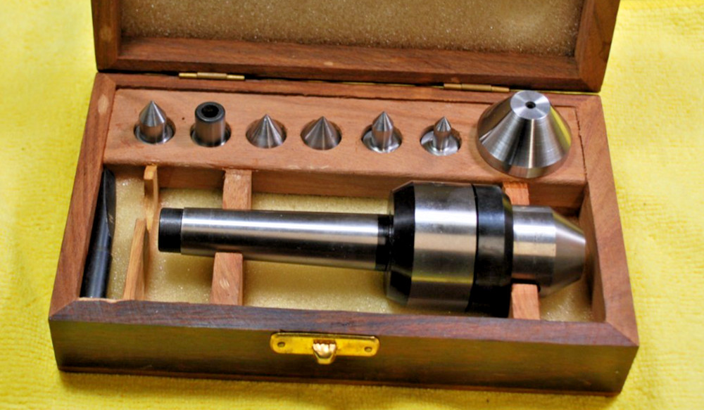 MT2 - Lathe Live Center Set with 7 Interchangeable Tips & extra straight tip