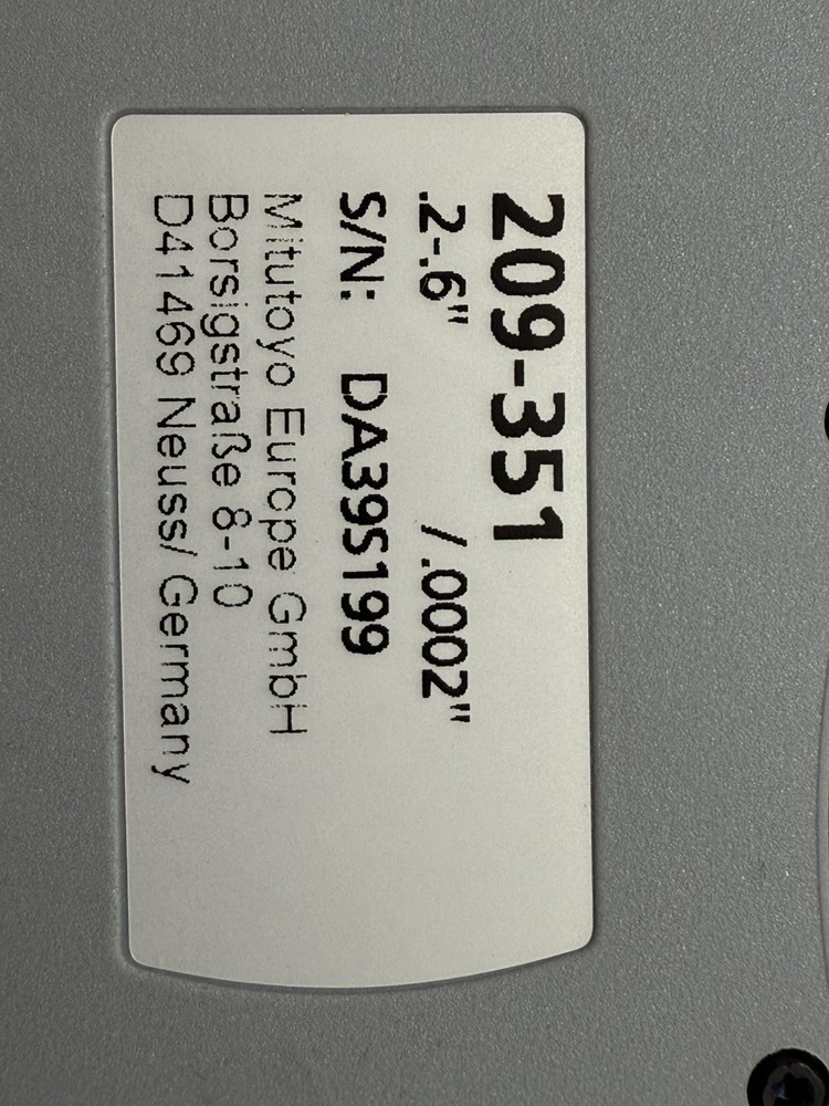 mitutoyo 209-351 **Pre-Owned**