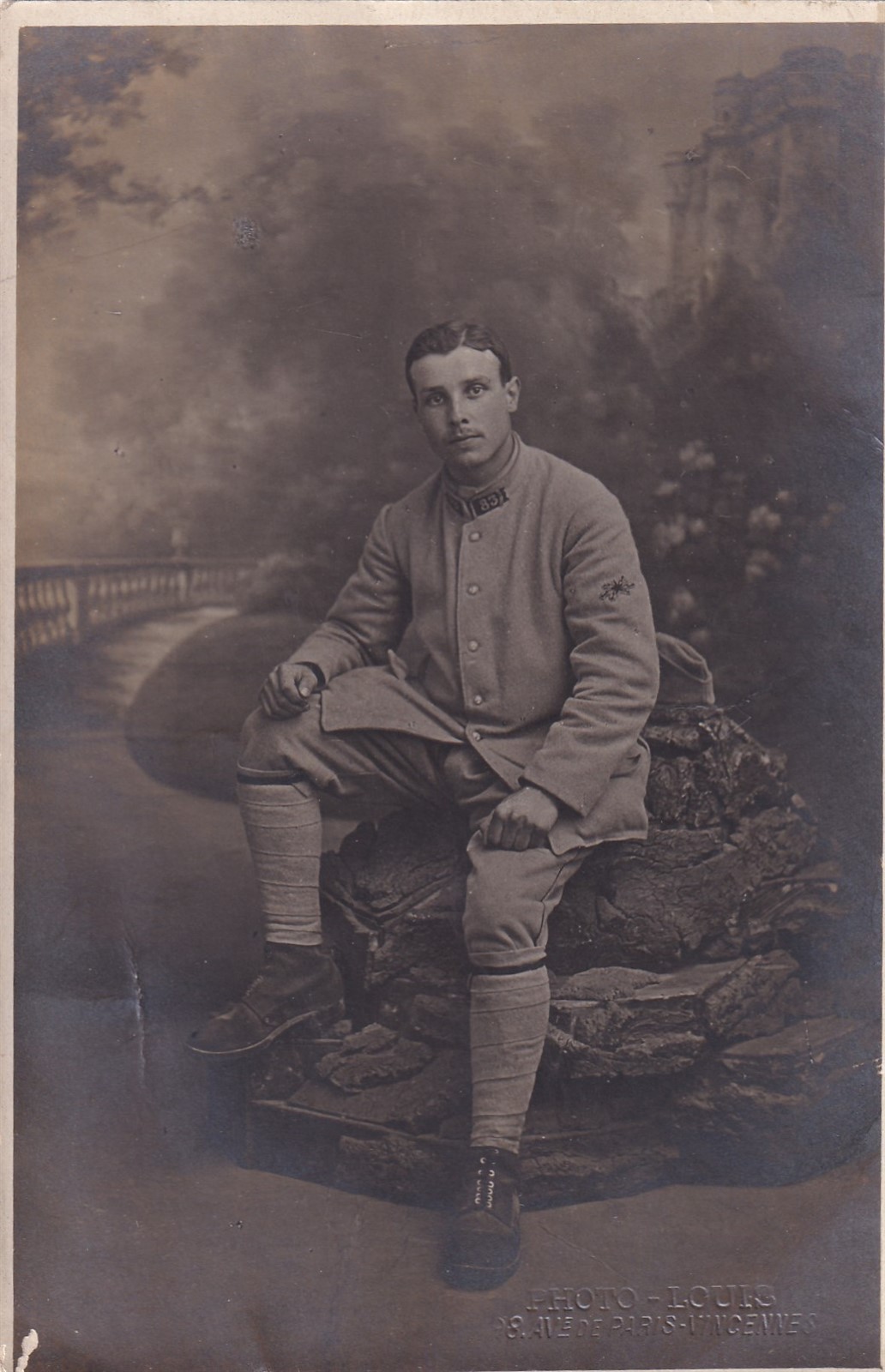 Original WWI RPPC Real Photo Postcard FRENCH 83rd INFANTRY REGIMENT SOLDIER 218