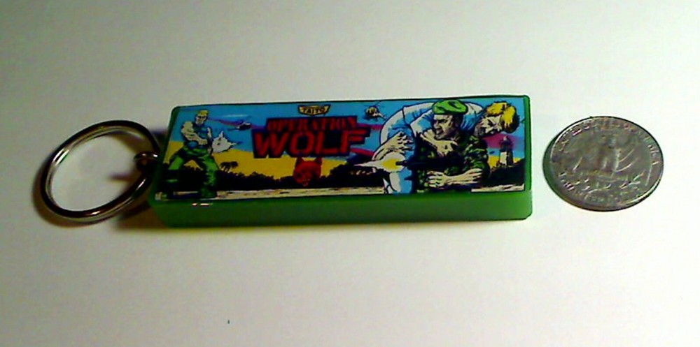 Operation Wolf Arcade Marquee Coin Door accessory Keychain