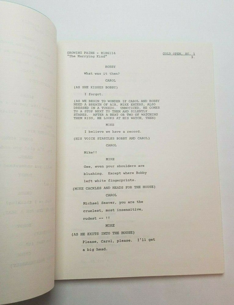GROWING PAINS / David Kendall 1987 TV Show Script, "The Marrying Kind"