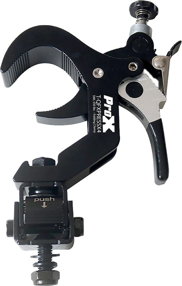 4 Quick 90º Folding XPress Trigger Truss Clamp Clamp Moving Head Adapters wit...