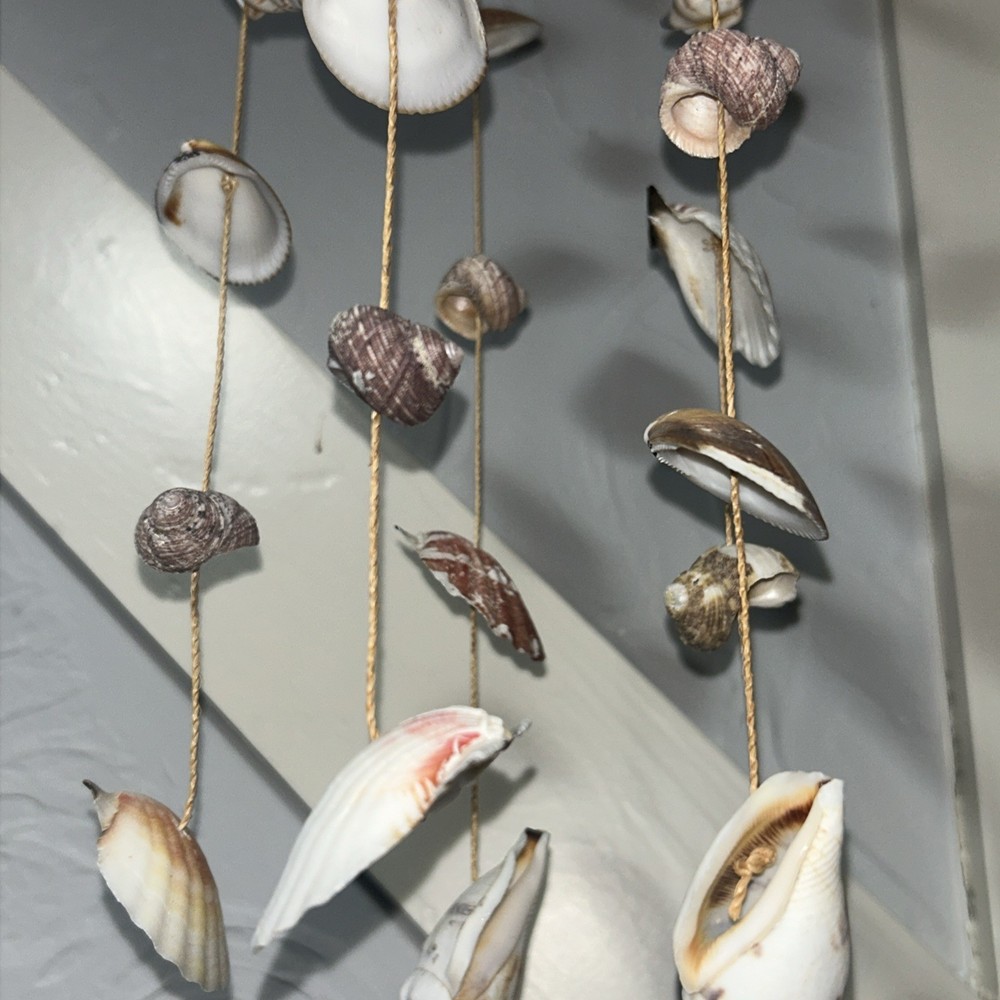 Vintage Handmade Seashell Starfish Wind Chime 22”