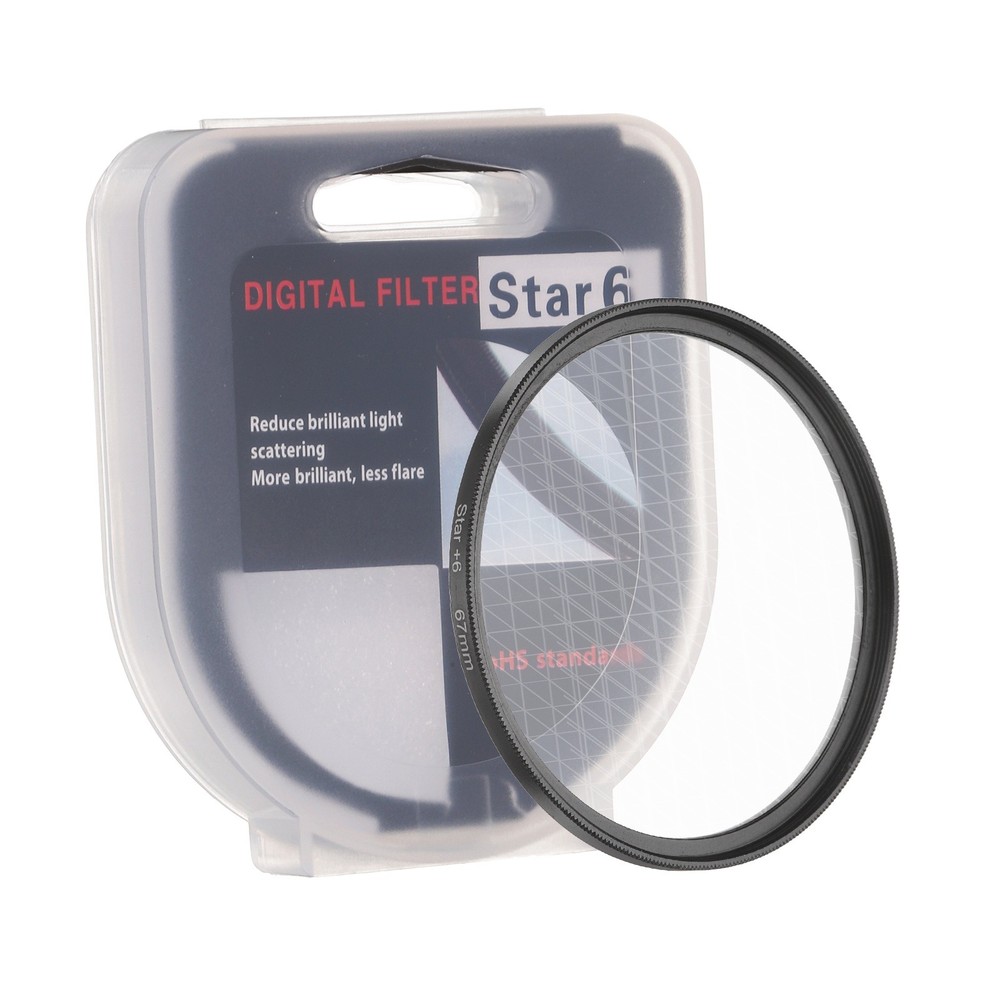 67mm Star Filter 8 Points Starburst Len Filter Variable Twinkle Effect Black