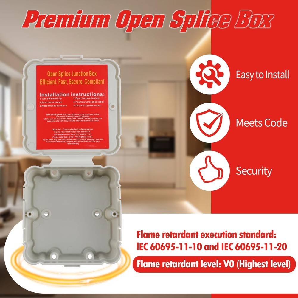 Open Splice Junction Box (Single), One-Piece Box. Repair...