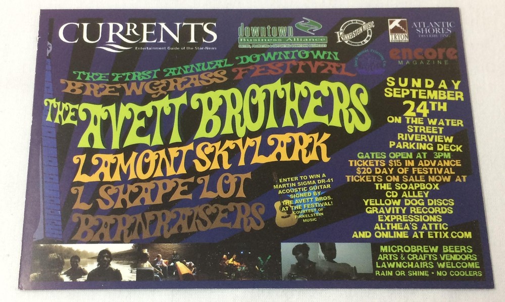 2006 promo postcard~AVETT BROTHERS,BUCKETHEAD,WILL HOGE,CHARLIE HUNTER TRIO more