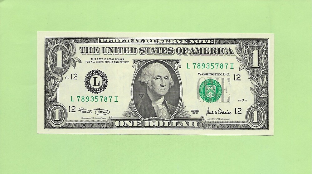 2001 ..UNCIRC $1  L 7893 5787 I  .... 2001  $1 L-I      NICE NOTE    FRN