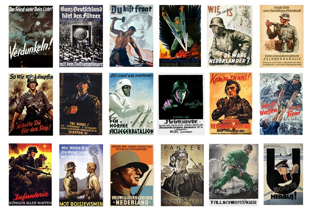 1/32 scale model German World War 2 propaganda posters WW2 Germany